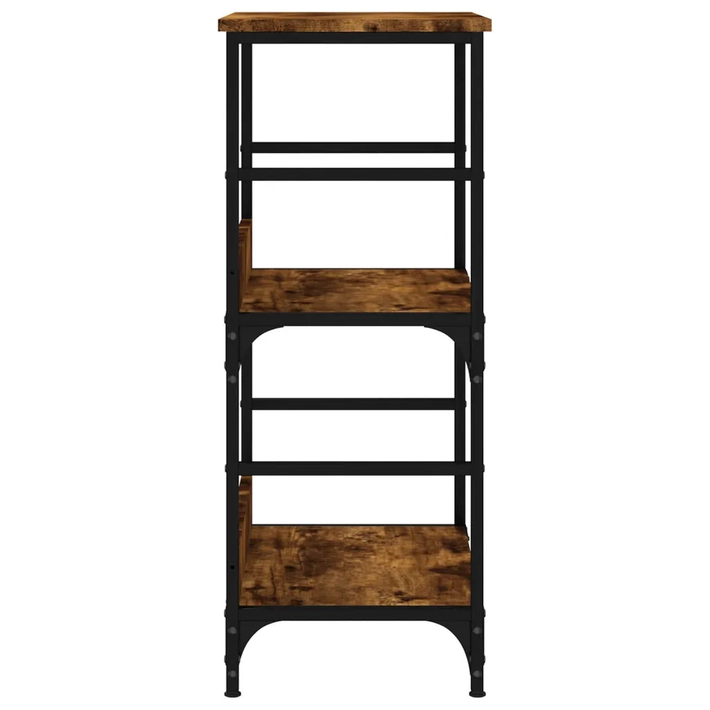 Libreria-Scaffale per Libri-Mobile di Stoccaggio Rovere Fumo 50x33x82 cm in Legno Multistrato