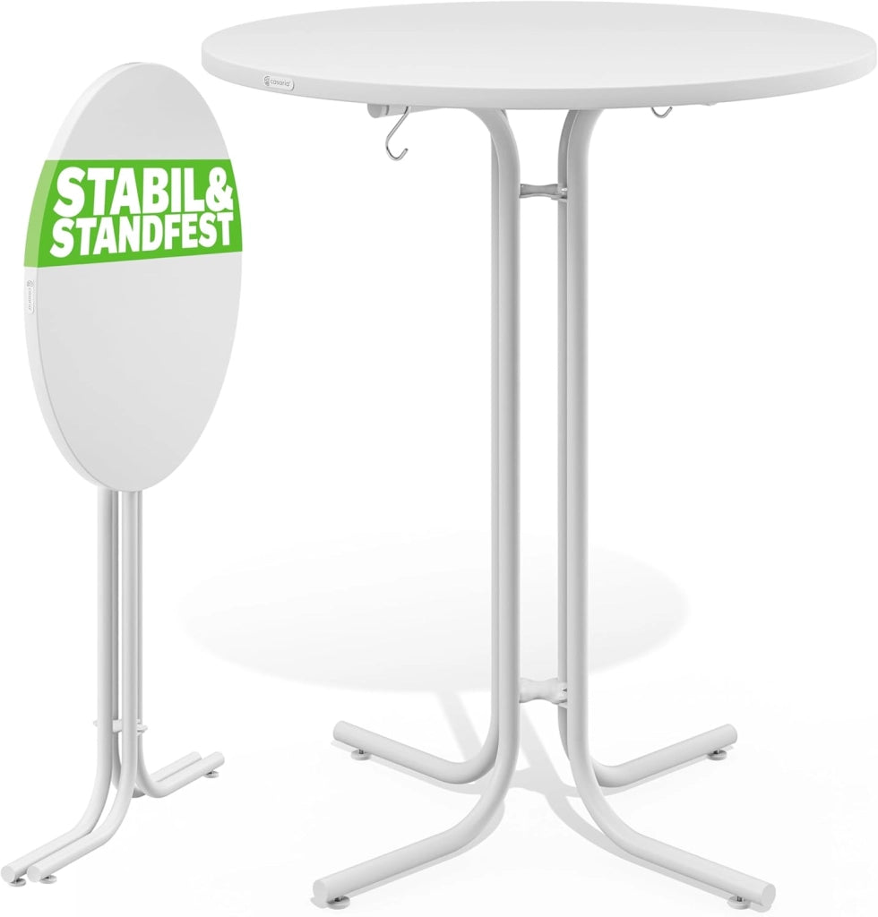 ® Tavolo da Bar 80x110cm Pieghevole Rotondo Stabile Giardino Alto Bistrot Festa Tavolo da Birra Grigio