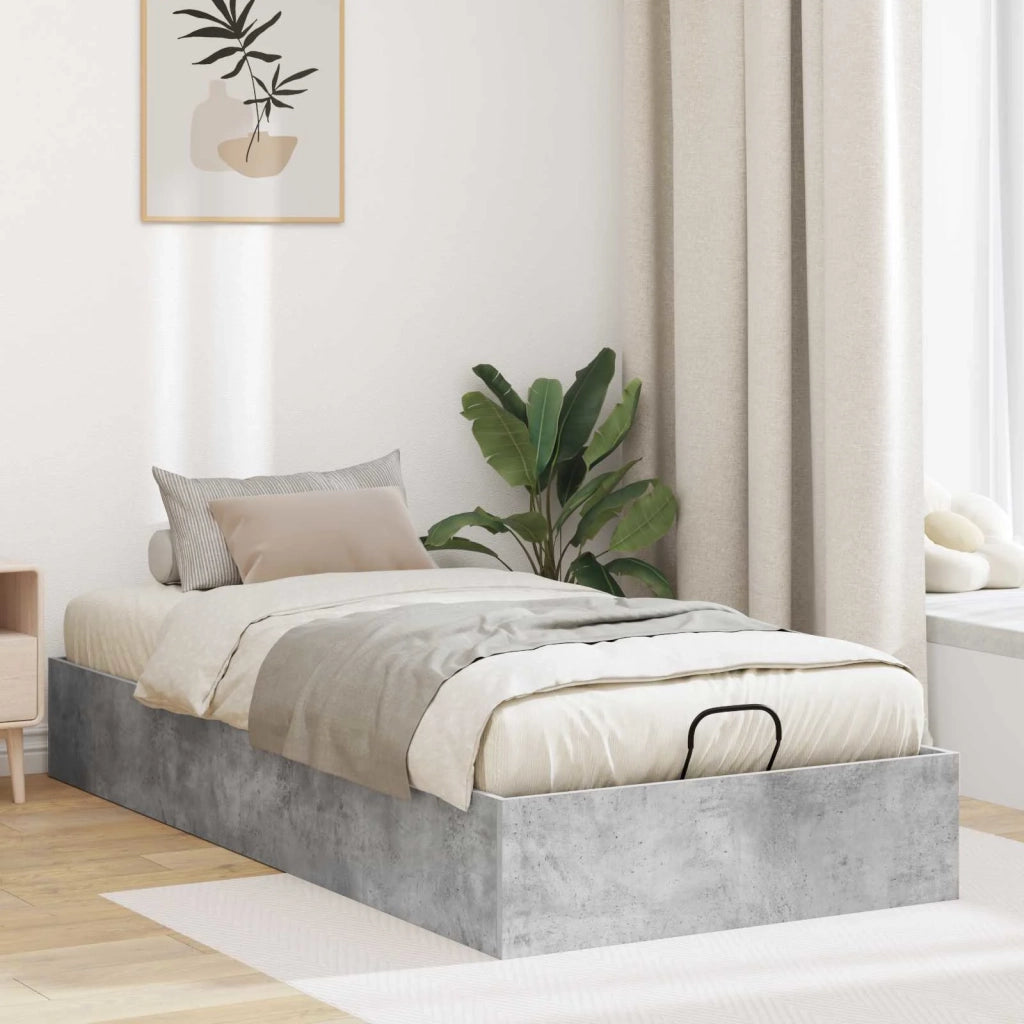 Letto ottomano con archiviazione Grigio Cemento 75,5 x 190 cm 3409304