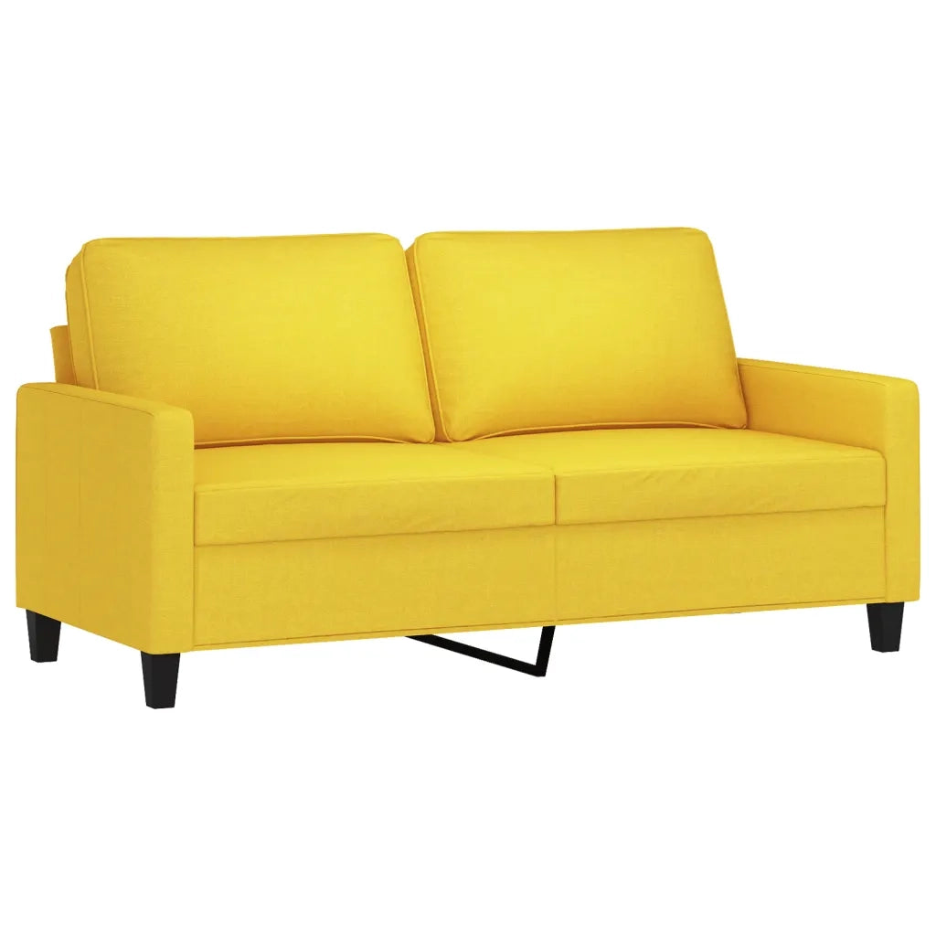 Set di Divani 3 pz con Cuscini Giallo Chiaro in Tessuto 3201457
