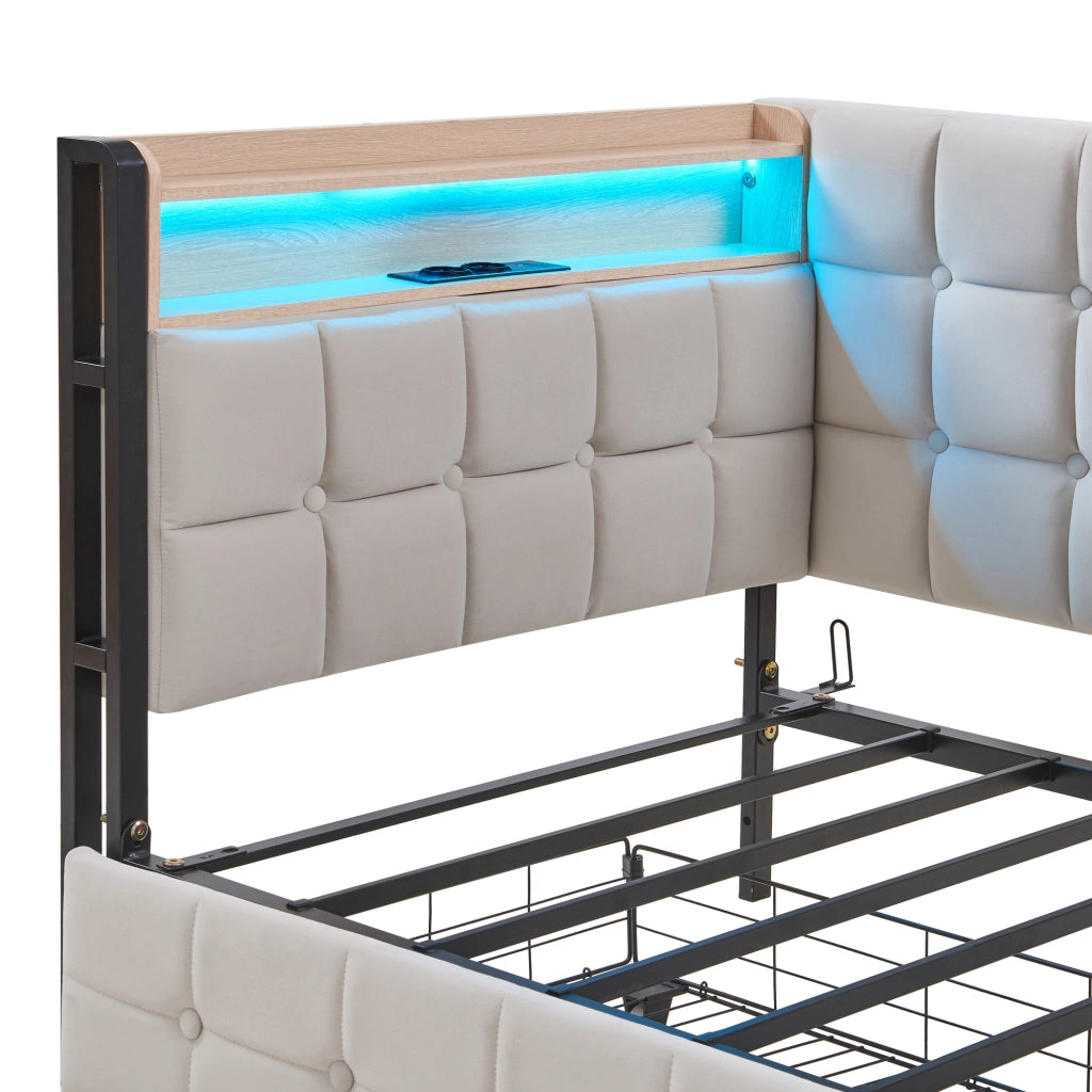 Divano letto imbottito tessuto 90x200 cm