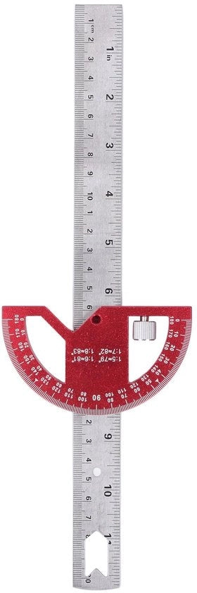 Houtbewerking Randmeetliniaal con Alta Precisione - Multifunzionale Angolo Misuratore - 31 x 10 x 1 cm - Ideale per la Costruzione di Armadi - Adatto per...