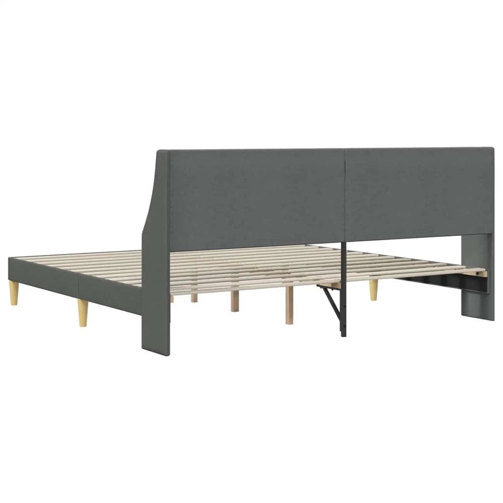 Struttura del letto Grigio scuro 180 x 200 cm Velluto