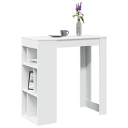 Tavolo Bar con Rastrelliera Bianco 102x50x103,5 cm Multistrato 854355