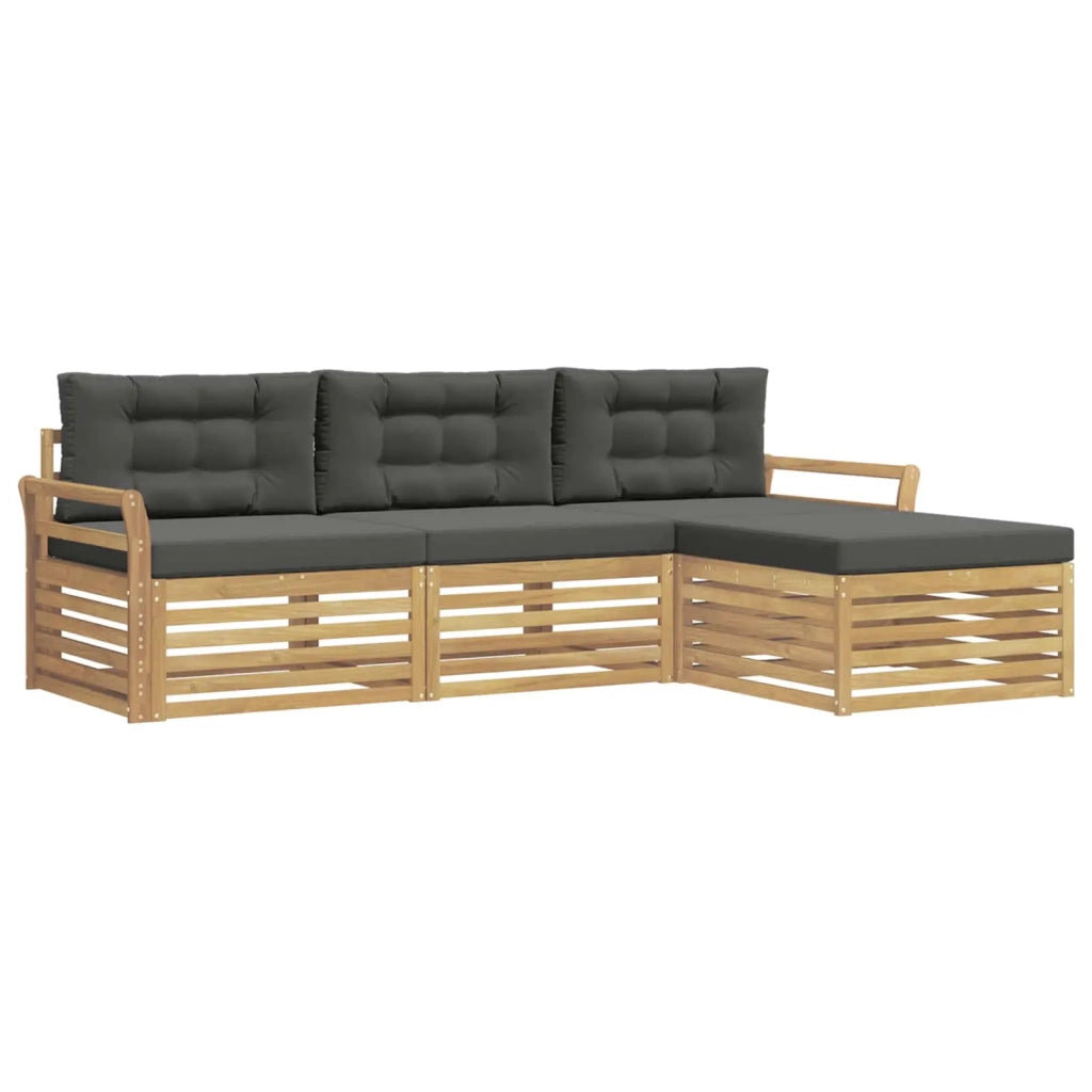 Set di divani da esterno 4 pz Bianco e Antracite 3390287