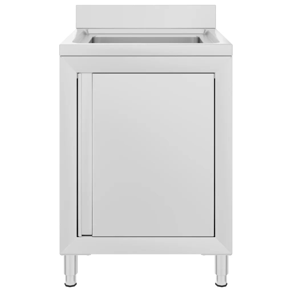 Mobiletto da Cucina con Lavandino-Armadio da cucina in Acciaio Inox-Armadietto da Cucina 60x60x96 cm