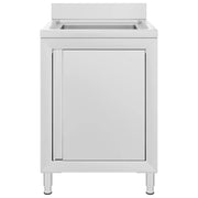 Mobiletto da Cucina con Lavandino-Armadio da cucina in Acciaio Inox-Armadietto da Cucina 60x60x96 cm