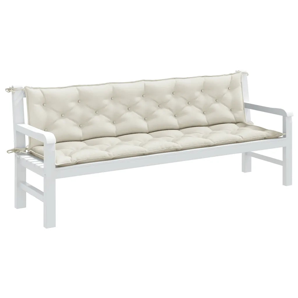 Cuscini Panca Giardino 2pz Crema Mélange 200x50x7 cm Tessuto 4002632