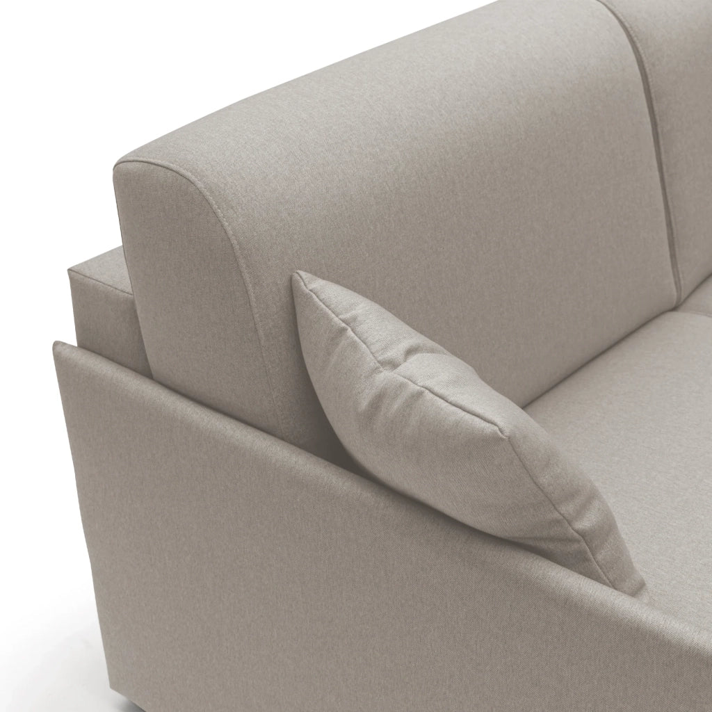 Evans Divano letto angolare con penisola in morbido tessuto impermeabile T13 272 cm Destro (mat. 160x197)  panna