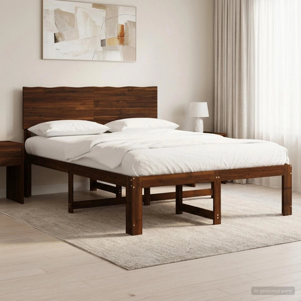 Letto matrimoniale con testiera ROSTOCK Marrone Scuro 3405410