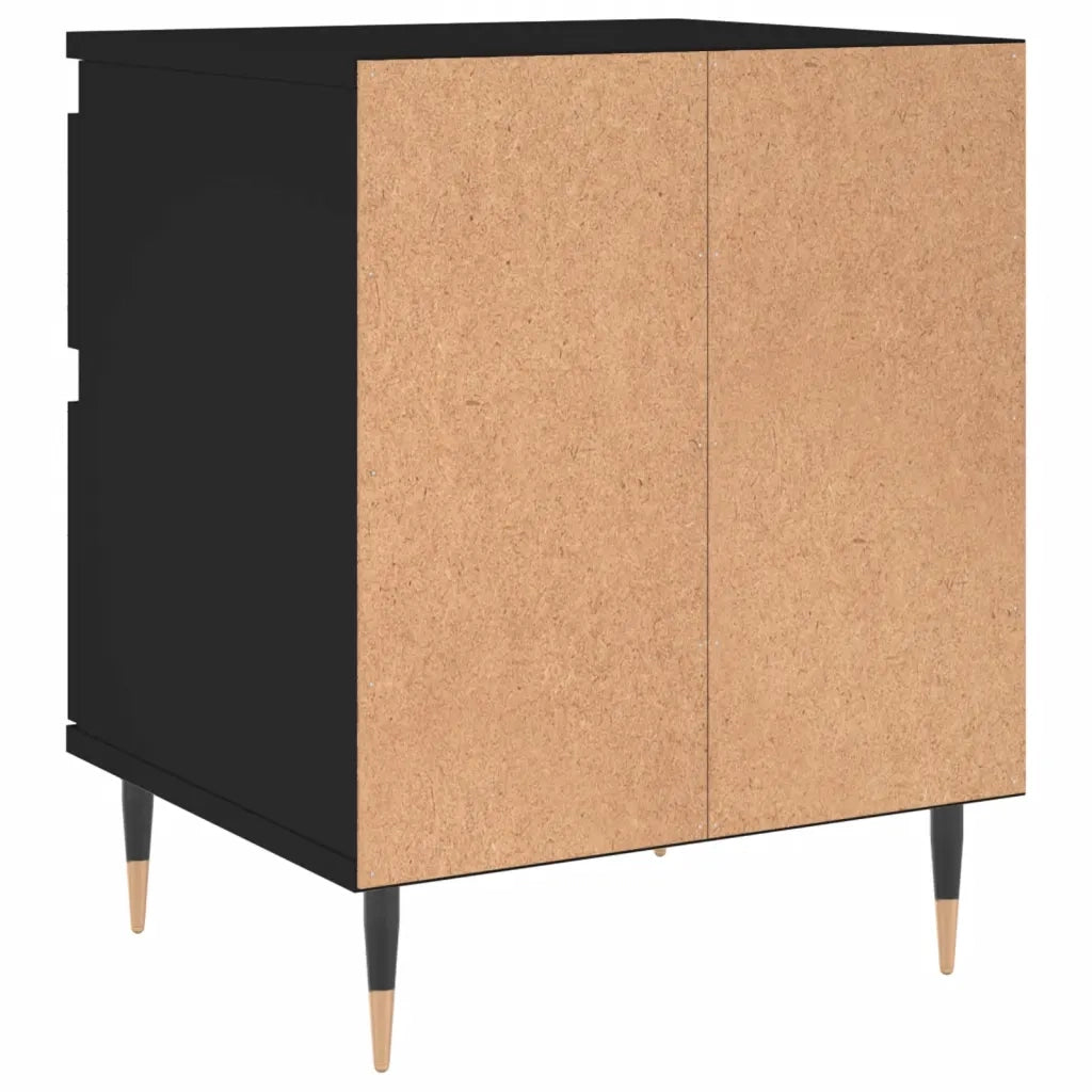 Comodino Nero 40x35x50 cm in Legno Multistrato 830654