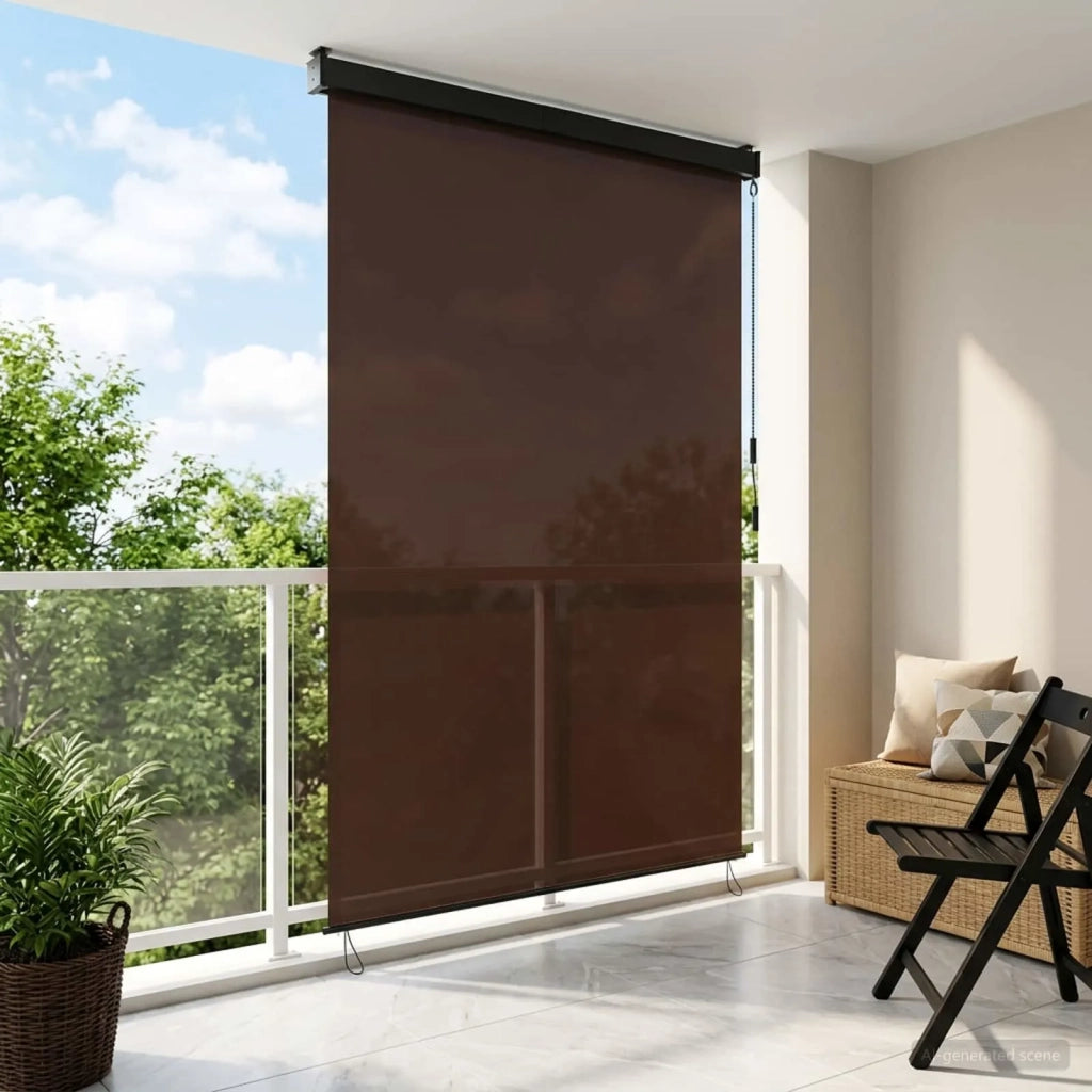 Tenda a rullo Marrone 80 x 250 cm Tessuto e Alluminio 42037173