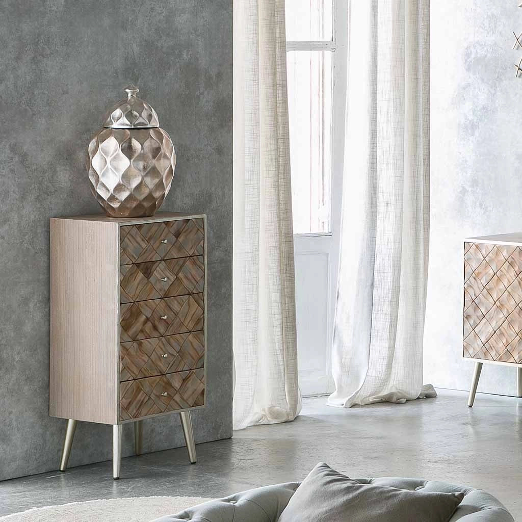 Cassettiera in legno marrone 44,5x34x93h