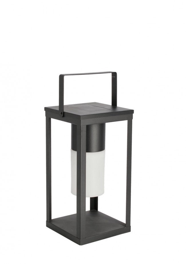 Lampada Lanterna Solare 17x17x38h cm con Manico Nero