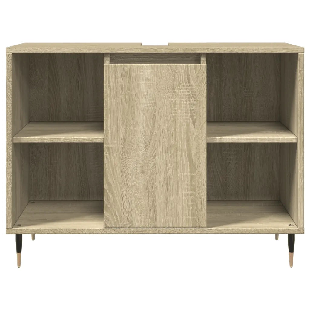 Set Mobili da Bagno 3 pz Rovere Sonoma in Legno Multistrato