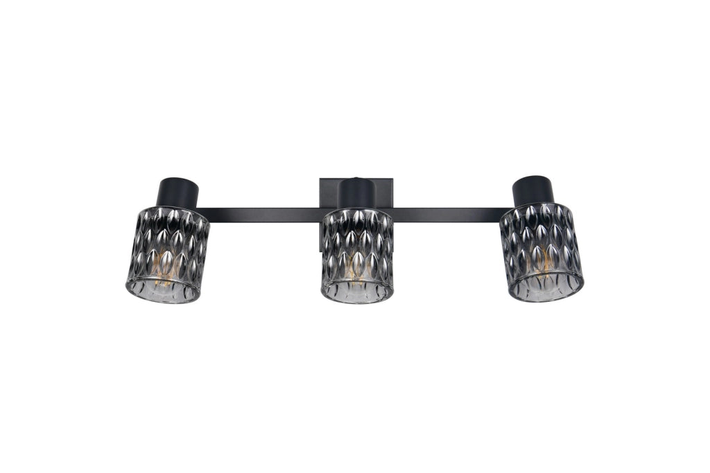 Faretto da soffitto 3xE27 nero vetro fumé JACK RL