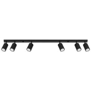 Plafoniera moderna nera barra 117cm 6 spot GU10 orientabili