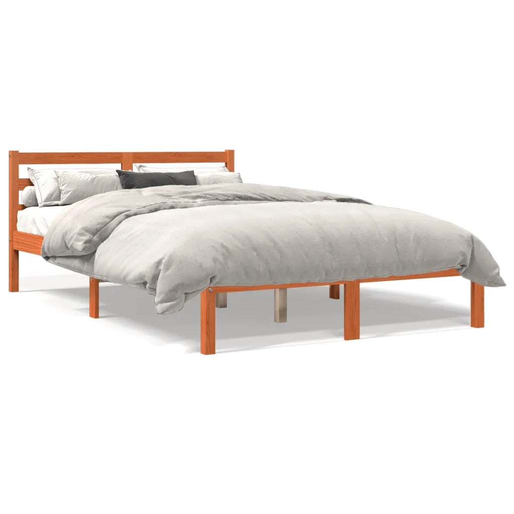 Letto senza Materasso-Struttura Letto Marrone Cera 120x200 cm in Legno di Pino 827405