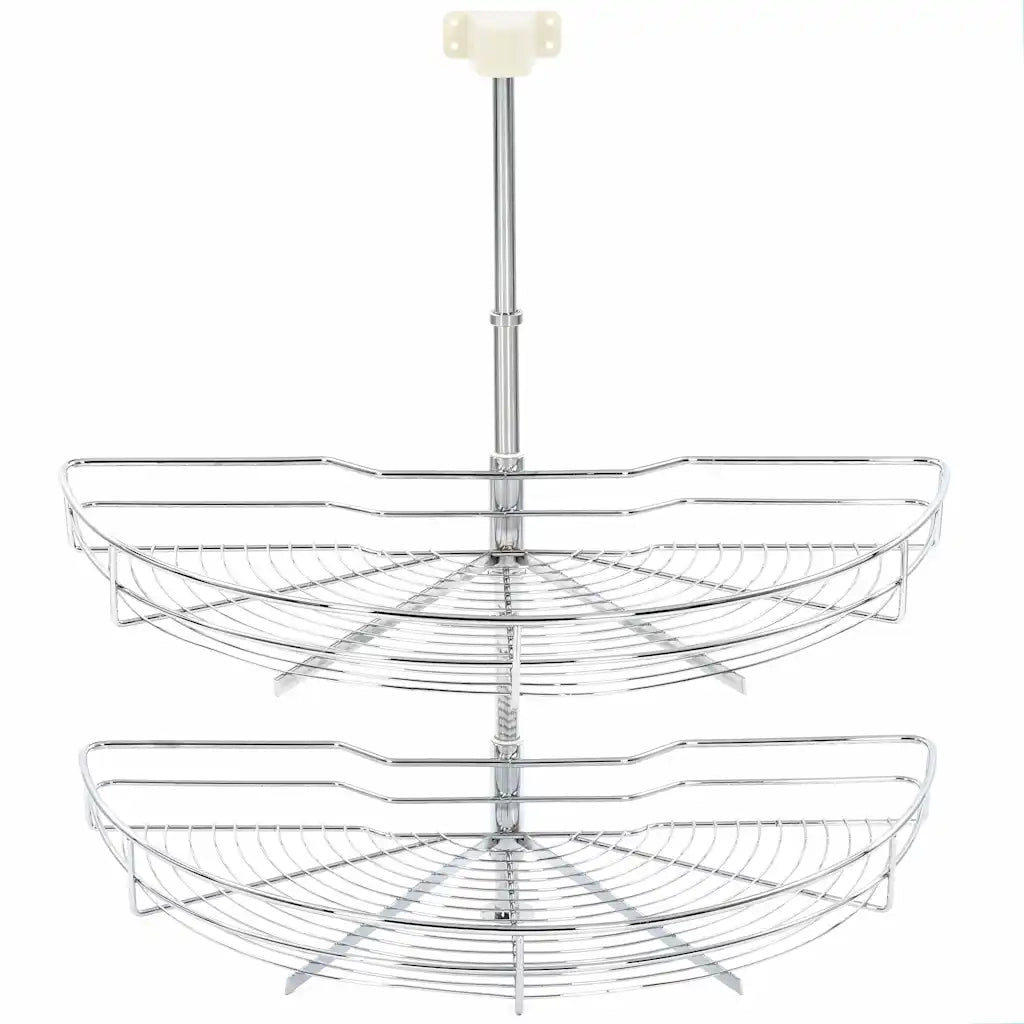 Cestello Metallico a 2 Livelli Argento Rotabile 180Â° 75x38x80cm cod mxl 78399