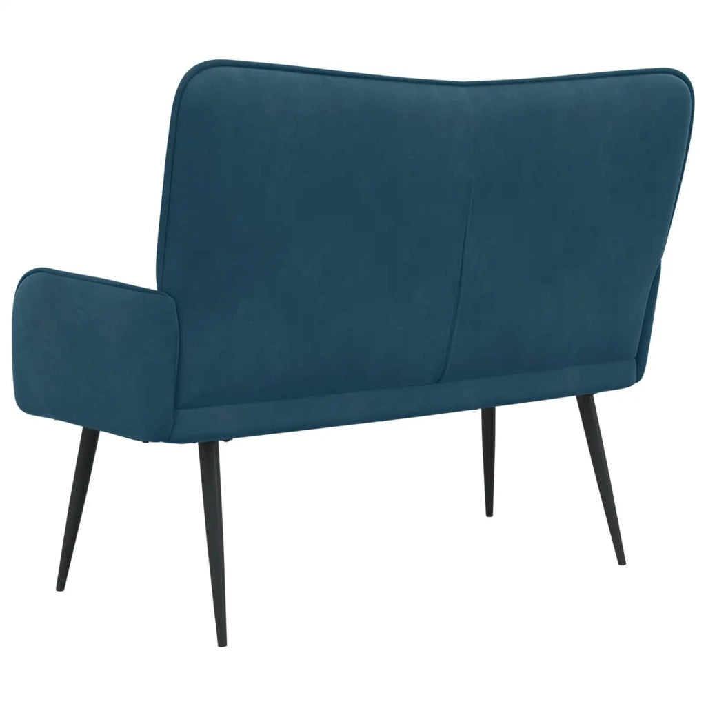 Sofa a Due Posti Blu 115 x 61 x 87 cm Velluto 42028968