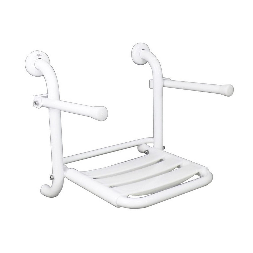 Seggiolino ribaltabile inox con braccioli reclinabili e doghe
