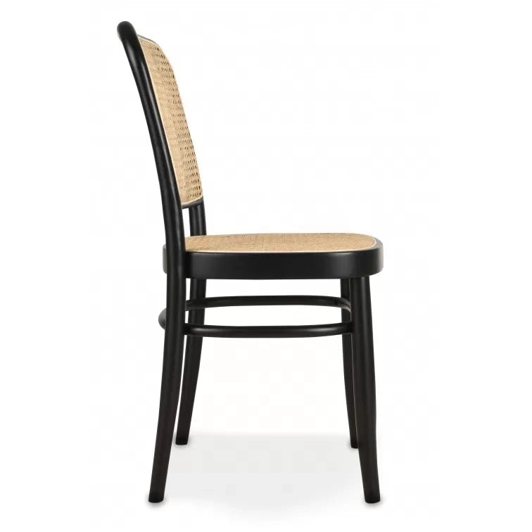 Set 2 sedie paglia di vienna in legno nero 45x47x87 - Mobili 2G