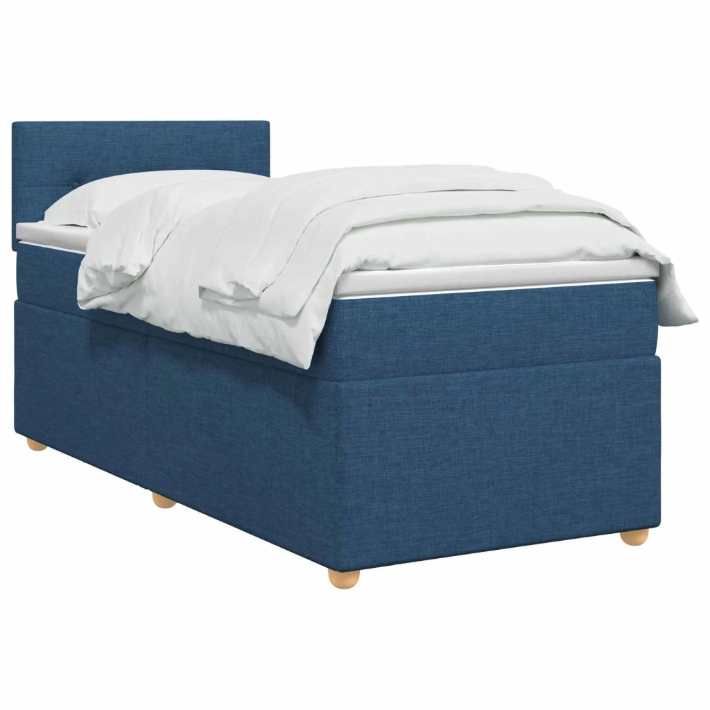 Letto box spring con materasso Blu 100 x 200 cm Tessuto 3452358