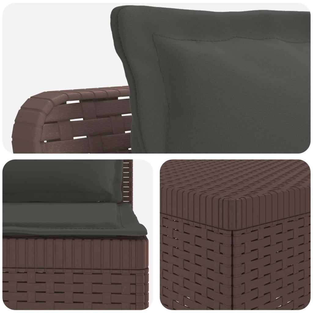 Divano da giardino 4 posti con cuscini aspetto rattan PP 3444019