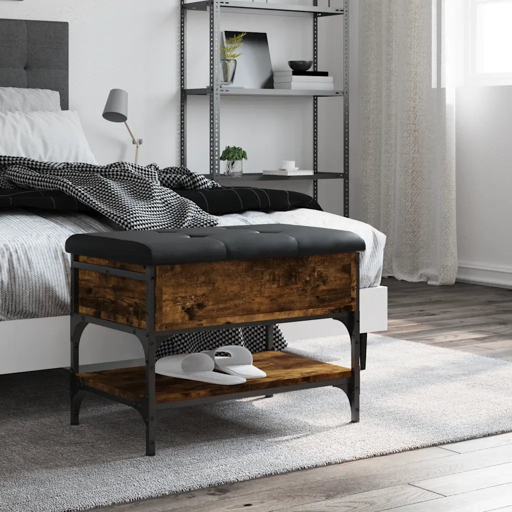 Panca Porta Scarpe Rovere Fumo 62x42x45 cm in Legno Multistratocod mxl 109658