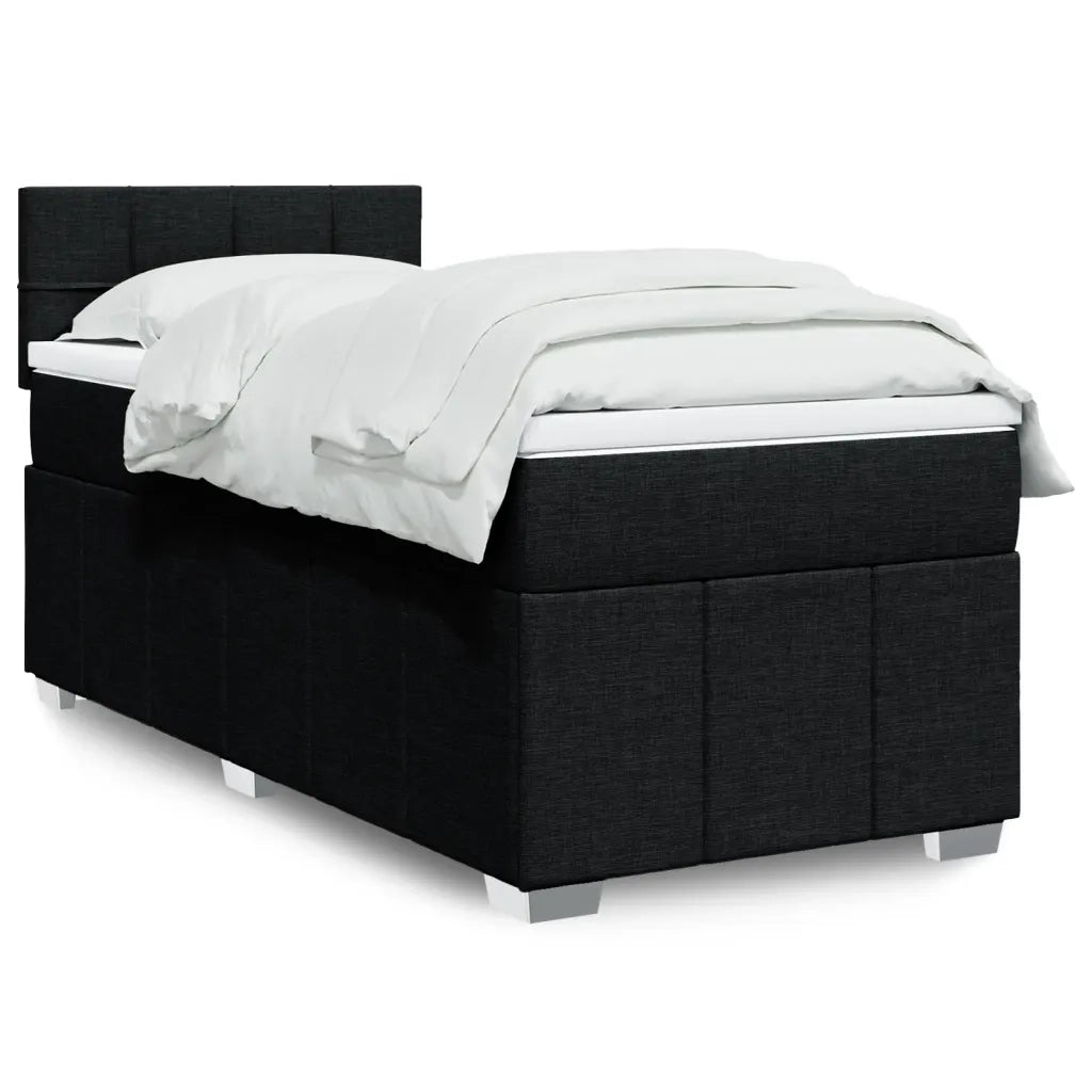 Giroletto a Molle con Materasso Nero 90x200 cm in Tessuto 3289253