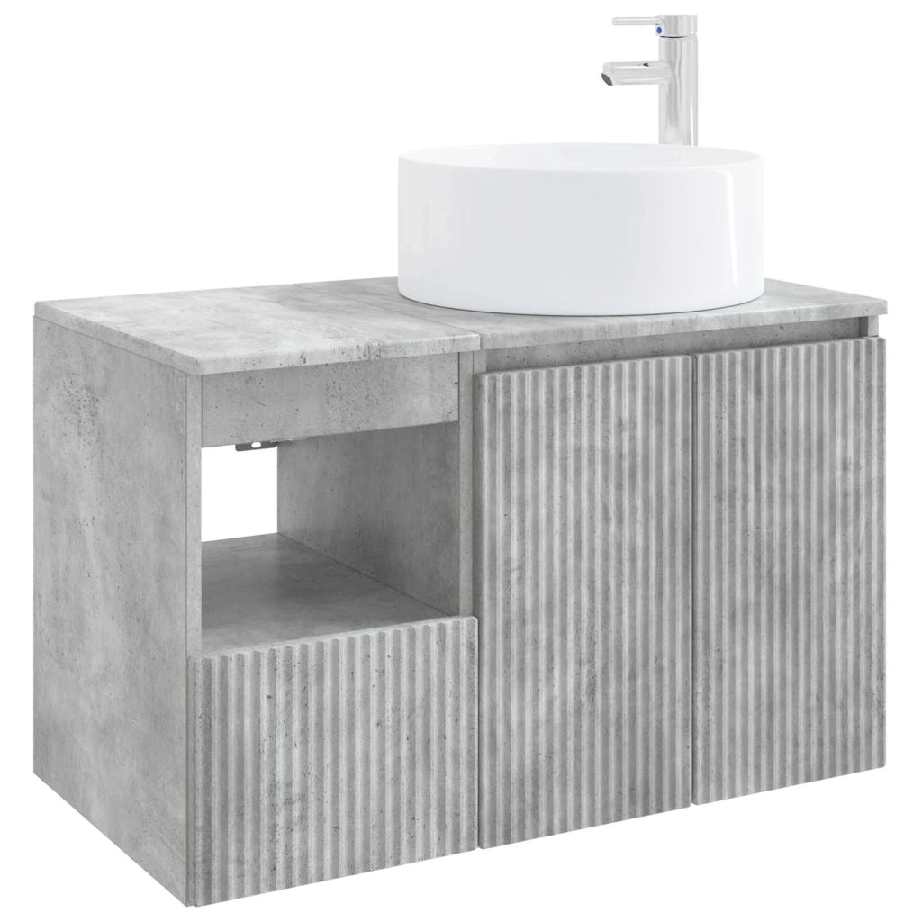 Set di mobili per il bagno 2 pz Grigio Cemento 3404107