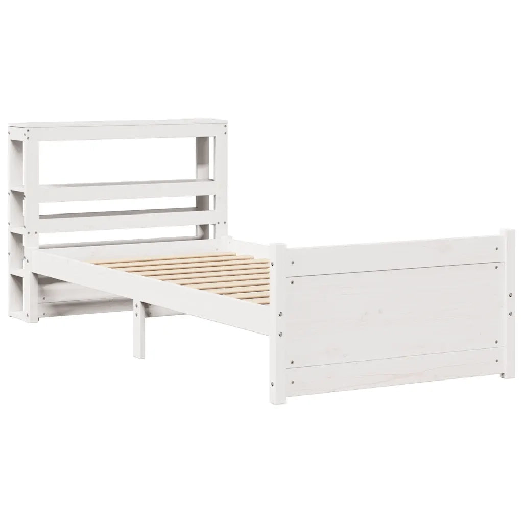 Giroletto con Testiera senza Materasso-Struttura Letto Bianco 90x190 cm 667994