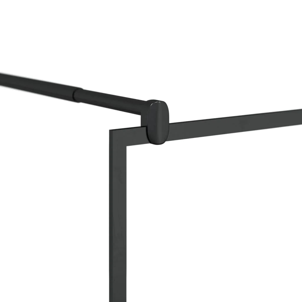 Parete doccia in vetro divisorio per vasca accessorio per il bagno box doccia arredamento per la casa ESG trasparente 90 x 195 cm nero 02_0002141