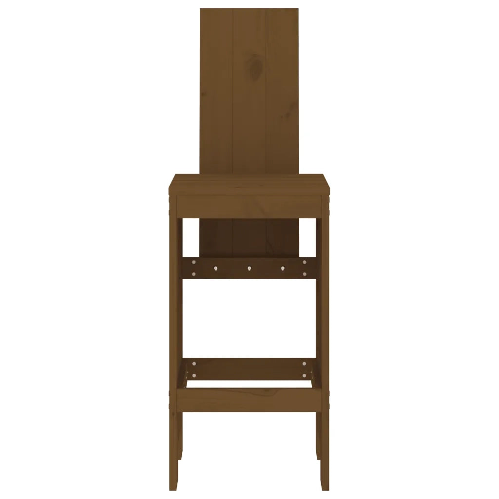 Sgabelli 2 pz Marrone Ambra 40x42x120 cm Legno Massello di Pino 825355