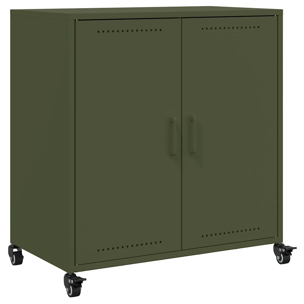 Credenza-Buffet-Armadio da cucina Verde Oliva 68x39x72 cm in Acciaio