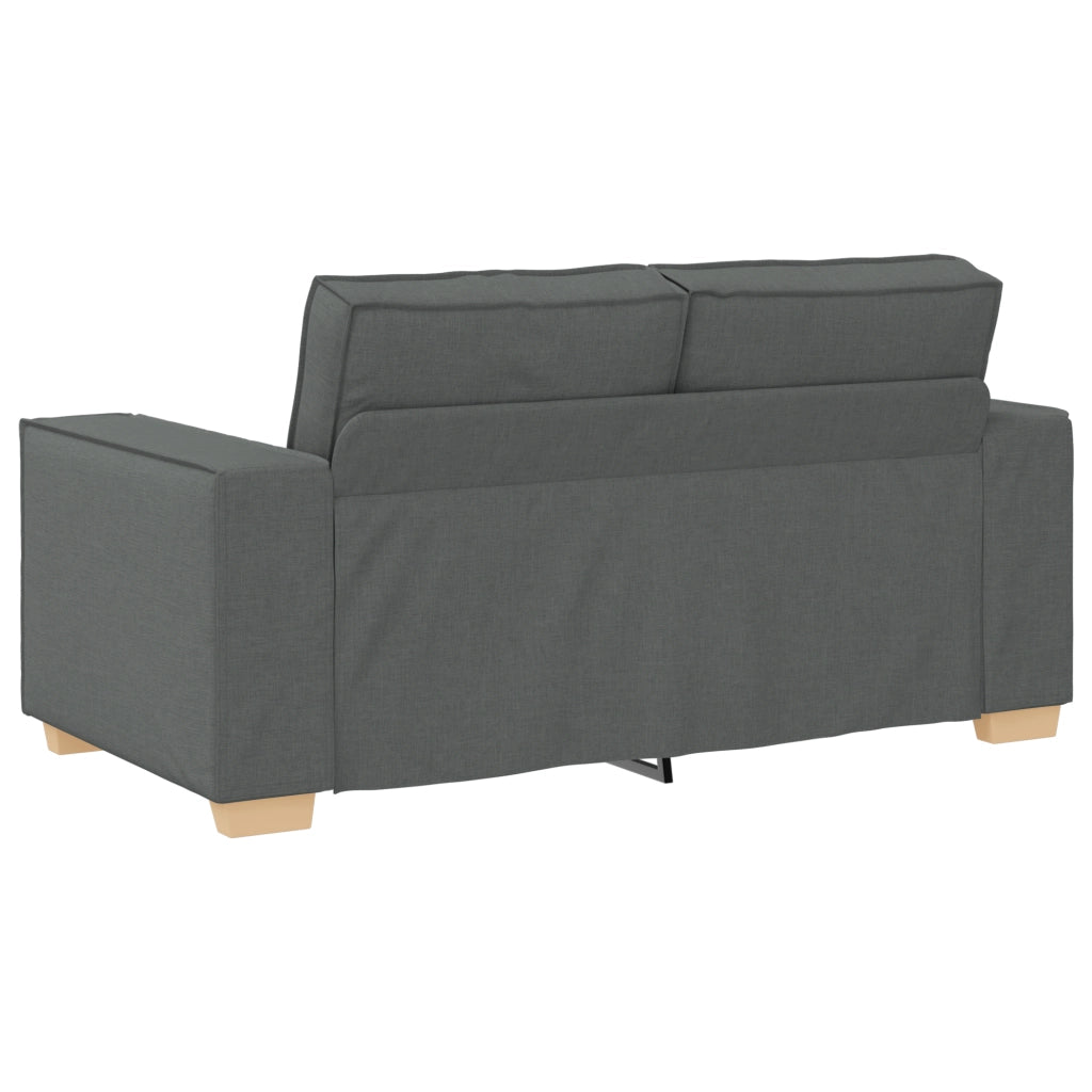 Set di divani a 3 pezzi con cuscini in tessuto grigio scuro