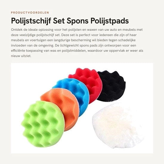 Set di dischi di pulizia - Kit di spugne per pulire - Leggero - Lisciatura e pulizia - Protezione per auto e mobili - Adatto alla sostituzione dei...