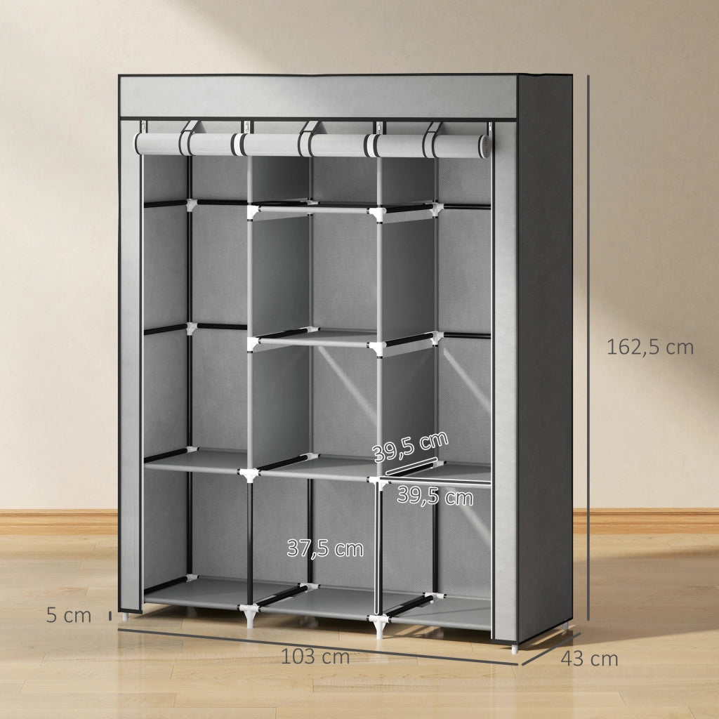 Armadio guardaroba con ante scorrevoli ¨C zephmum ¨C grigio 90x51x200 cm