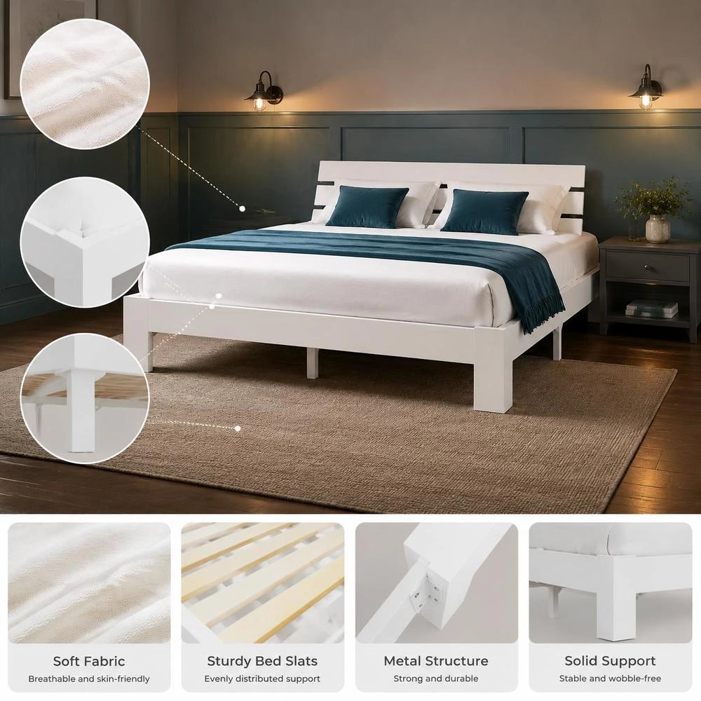 Solid Wood Bed White Pine 160x200 Cm