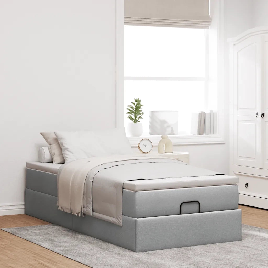 Struttura Letto Pouf con Materasso 90x190 cm in Tessuto 3311071
