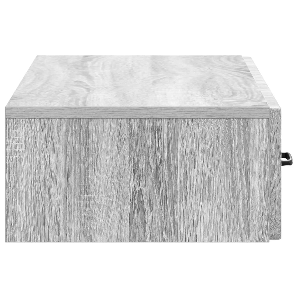 Tavolino da Parete Laterale Grigio Sonoma 87,5 x 34,5 x 17 cm 899011
