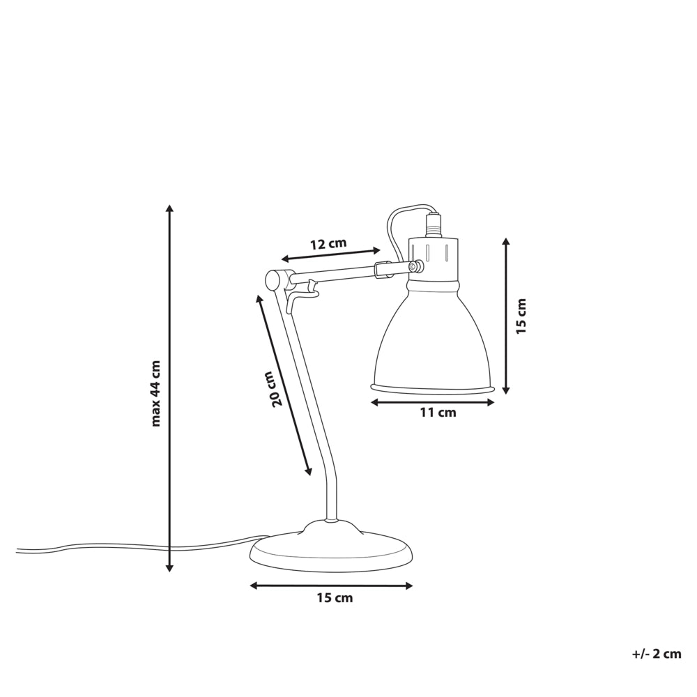 Lampada da Tavolo Lampada da Lettura a Braccio Orientabile in Metallo Ottone Paralume Rotondo Design Moderno