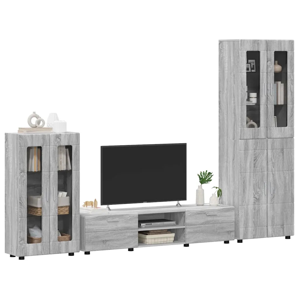 Set mobile TV FLORIN 3 pcs Grigio Sonoma Legno multistrato 3397980
