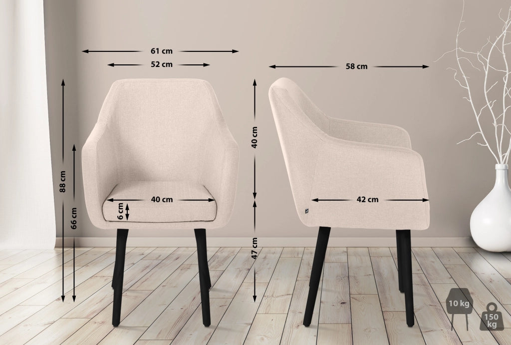 Sedia visitatore Utrecht in tessuto Beige,nero