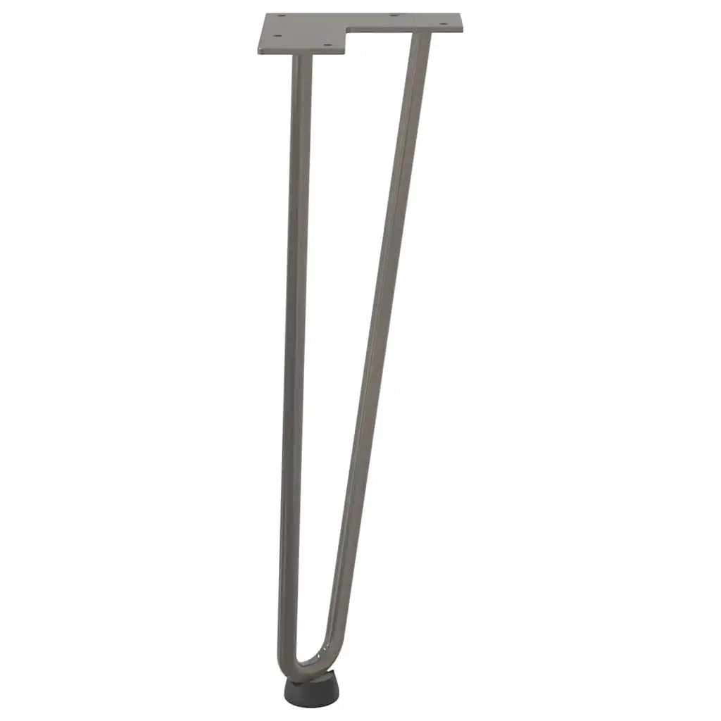 vidaXL Gambe a forcina per tavolino 4 pz in acciaio naturale 42 cm in acciaio massiccio