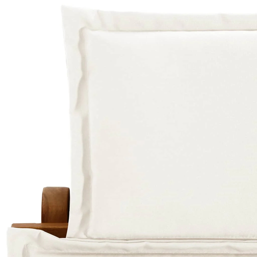 Lettino prendisole sedia a sdraio lettino prendisole letto da giardino mobili da esterno per patio con cuscino legno massello di acacia colore crema 02_0012411