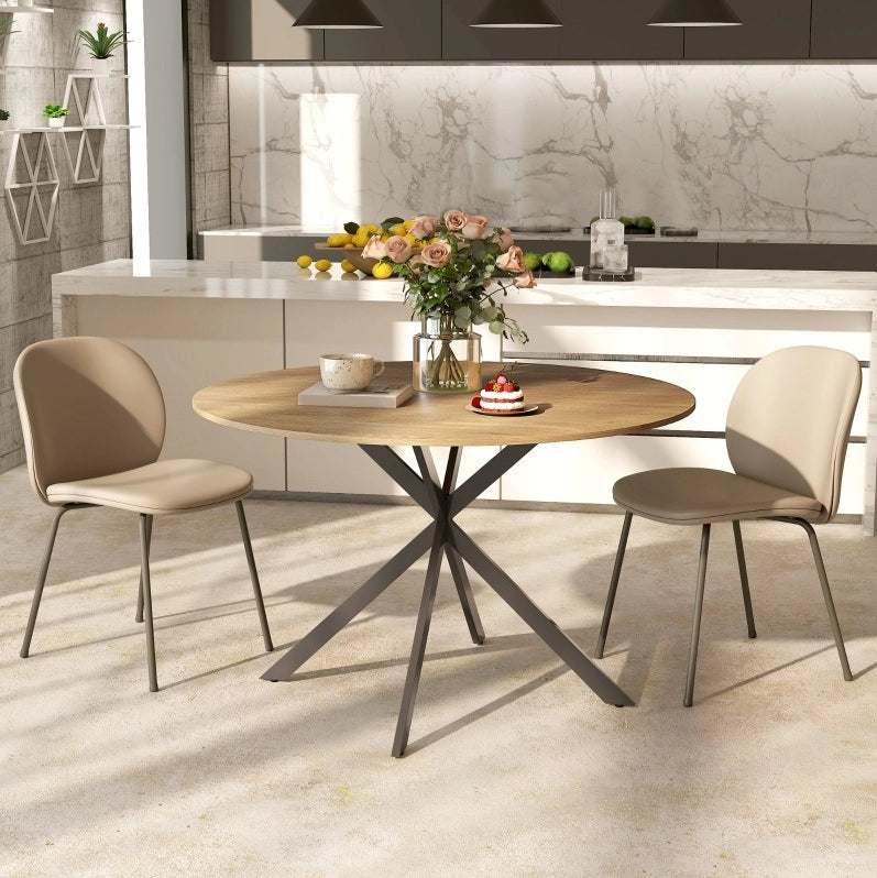 Tavolo da pranzo rotondo Ø120 cm in stile industriale