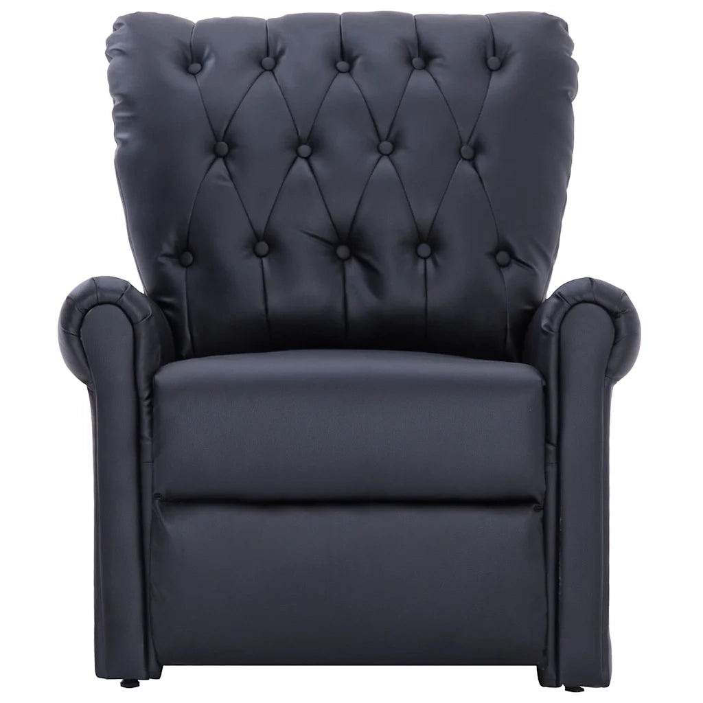 Poltrona reclinabile  in pelle sintetica nera 282274