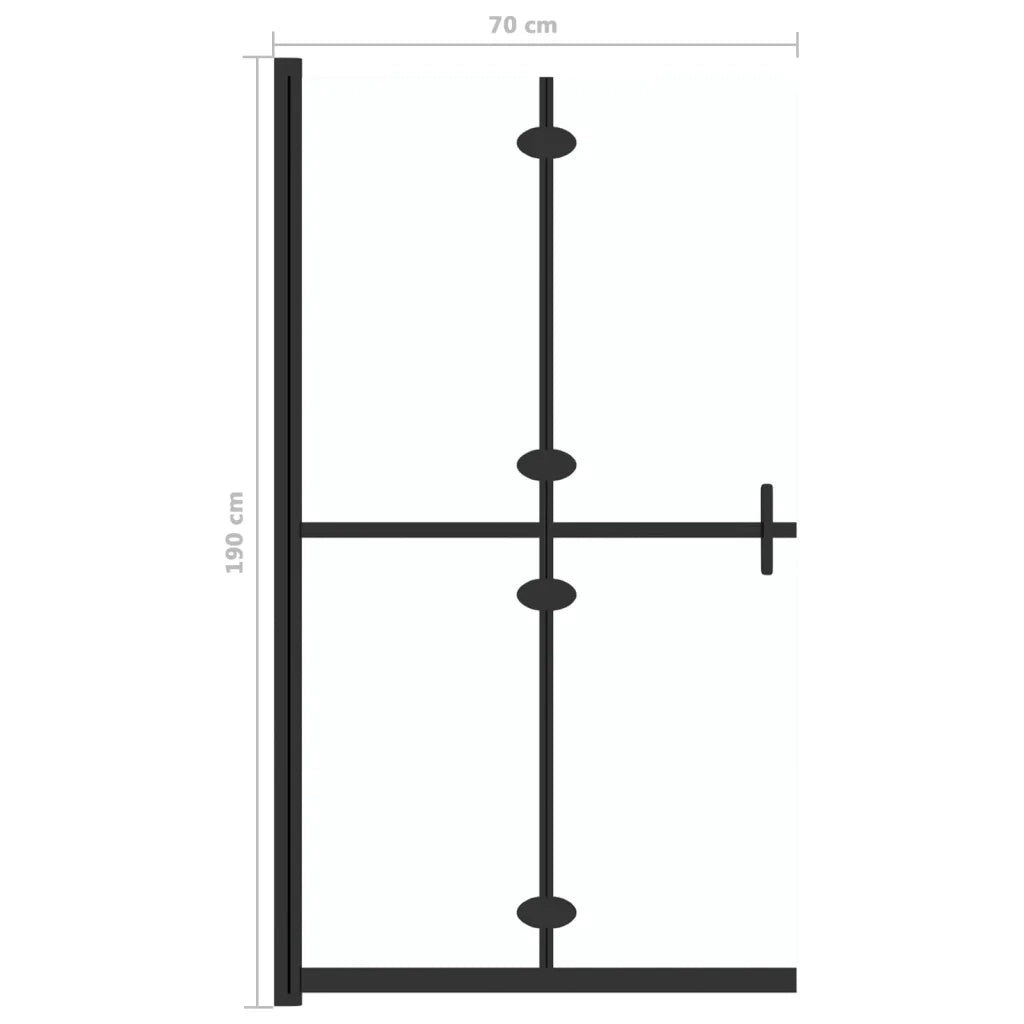 Parete per Doccia Walk-in Pieghevole in Vetro ESG 70x190 cm CFW8927076