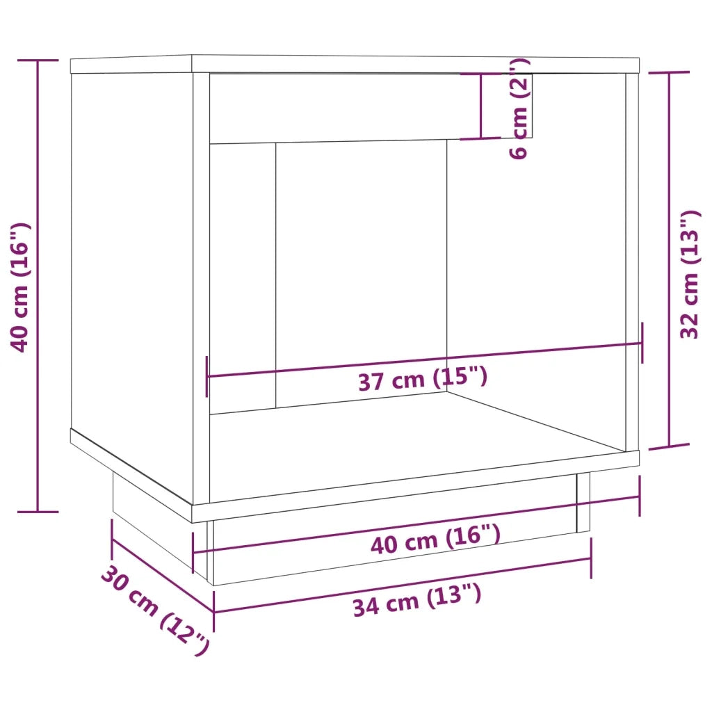 Comodini 2 pz-Set di 2 Tavolino da notte Ambra 40x30x40 cm in Legno Massello di Pino 288500